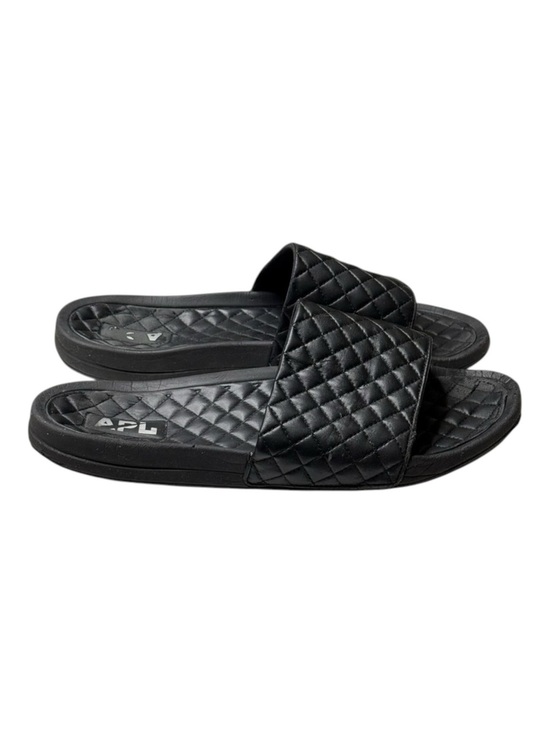 APL ? Lusso Quilted Nappa Leather Beach Athletic Pool Slide Sandal ? Black ? 14 main image 9